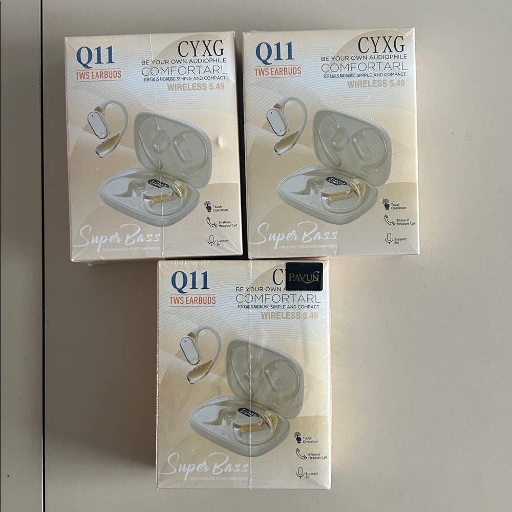 TWS Earbuds Q11 Three Pack Black & White & Beige